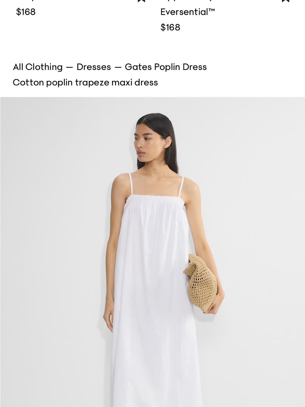 Aritzia White Cotton Poplin Midi Dress